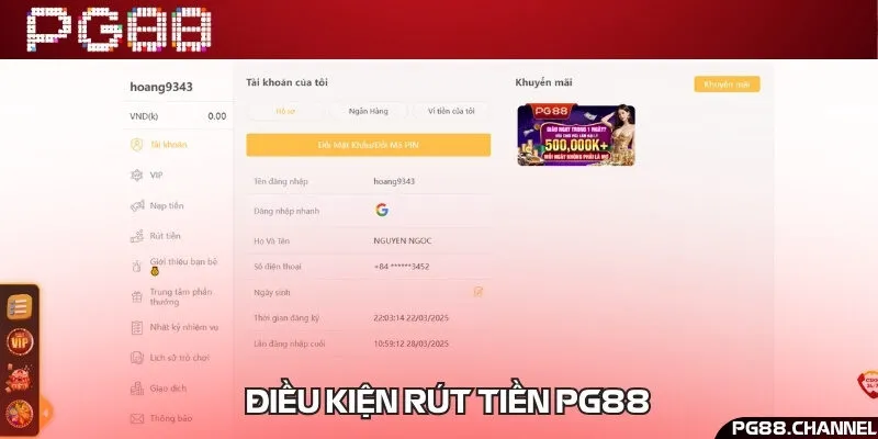 Điều kiện để tiến hành các giao dịch rút thưởng thành công